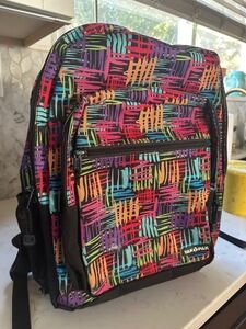 Yak Pak Backpack Unisex One Size Multicolor Abstract Pattern Mesh Pocket *read